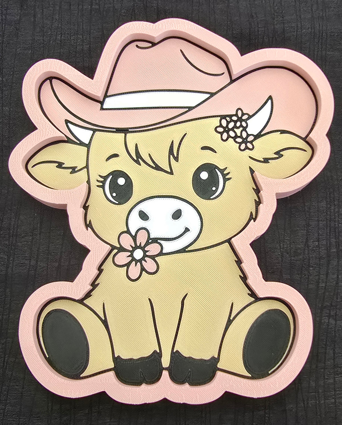 Highland cow with Hat Trinket Tray